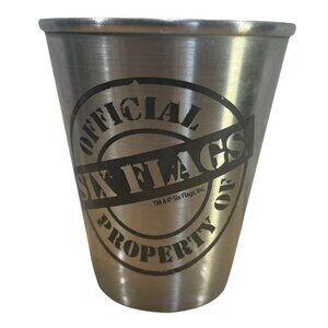 Shot Glass Metal Six Flags Amusement Park Tourist Souvenir